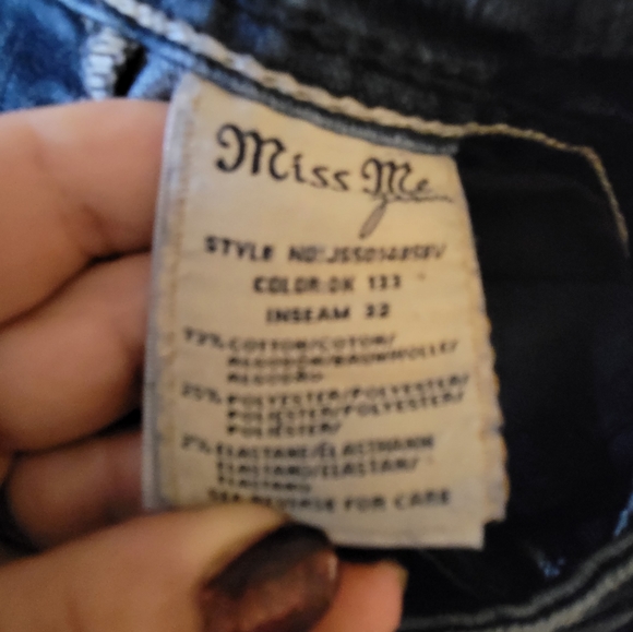 MISS ME jeans size 28 bootleg boot leg rhinestone jeans. - Picture 7 of 14